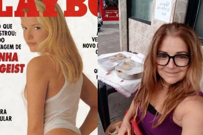 Ex-musa Regininha Poltergeist vende empadas em rua da Zona Norte do Rio