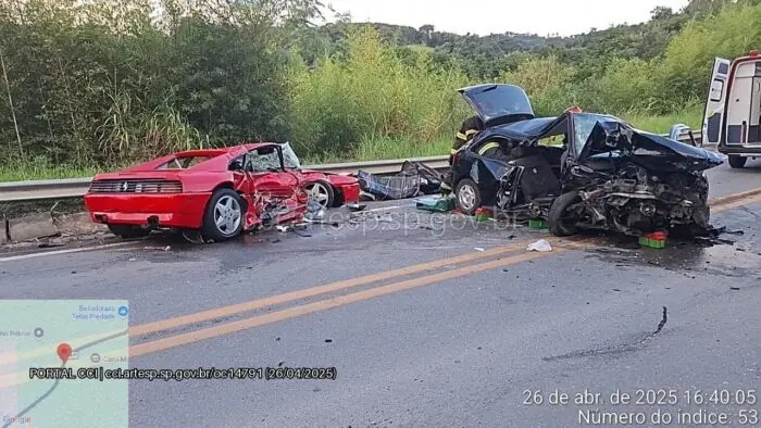 Acidente com Ferrari deixa vítima em estado grave na rodovia de Piedade