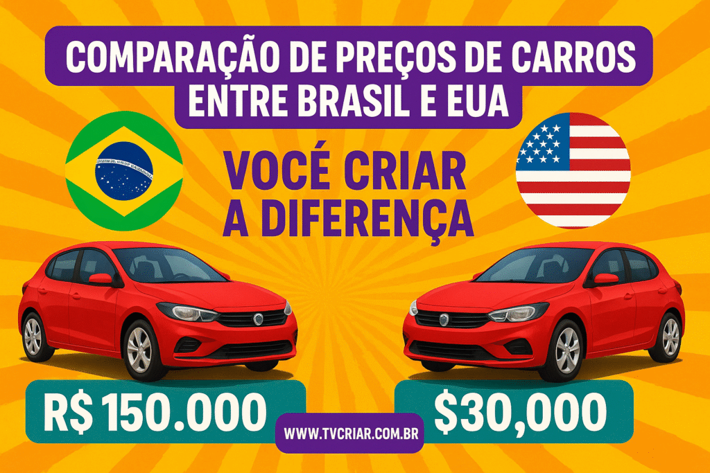 Comparação de preços de carros entre Brasil e Estados Unidos é de impressionar qualquer um