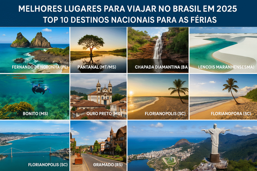 Melhores Lugares para Viajar no Brasil em 2025: Top 10 Destinos Nacionais para as Férias
