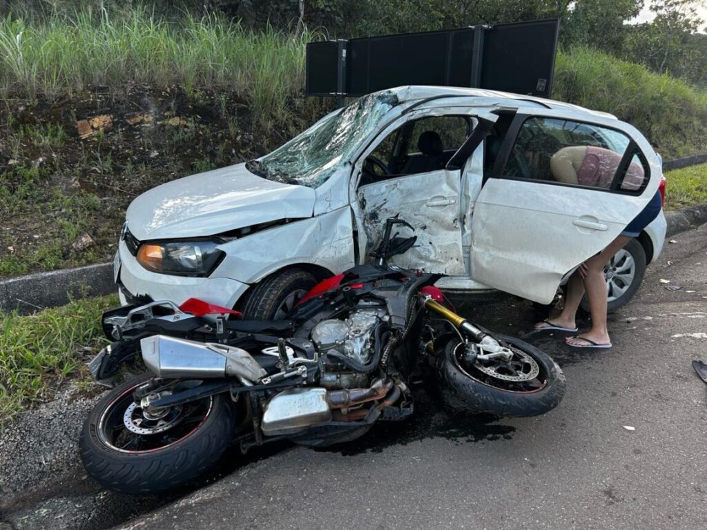 BR‑414, Goiás: Motociclista de 36 anos morre em colisão frontal com carro