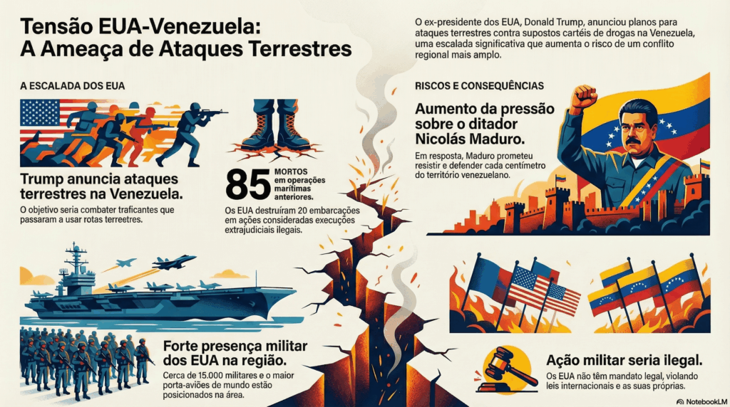 ⚔️ Trump sinaliza ofensiva terrestre contra cartéis venezuelanos