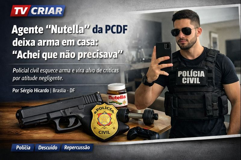 Agente “Nutella” da PCDF deixa arma em casa: “Achei que não precisava”