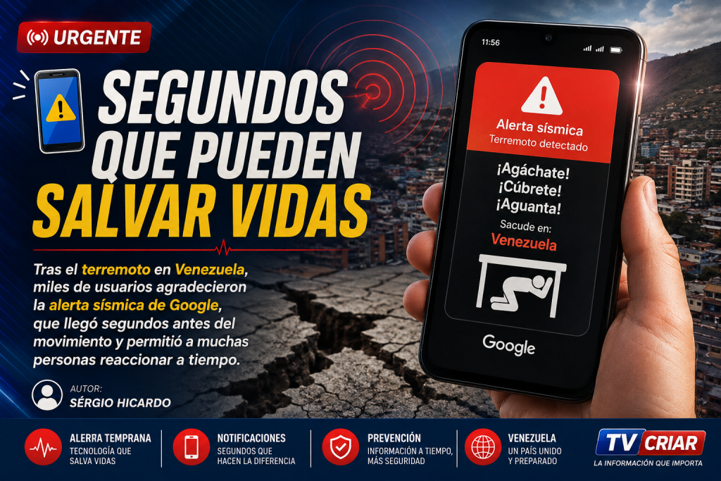 📲 Alerta do Google chegou segundos antes do terremoto na Venezuela e ajudou a salvar vidas