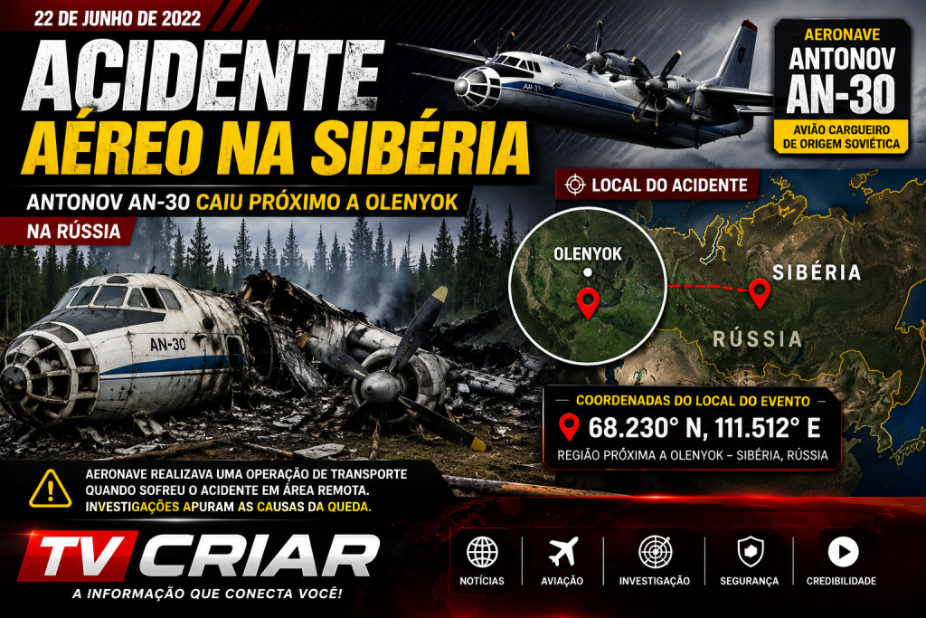 Avião cargueiro Antonov An-30 cai na Sibéria e relembra um dos acidentes aéreos de 2022