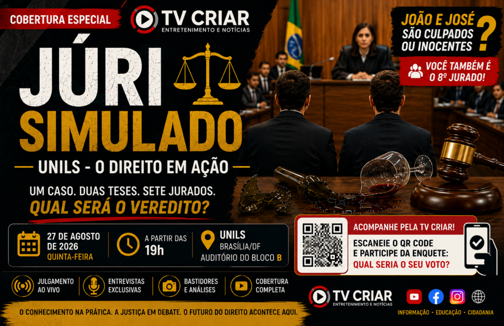 UniLS realiza Júri Simulado com cobertura da TV Criar nesta quinta-feira (27)