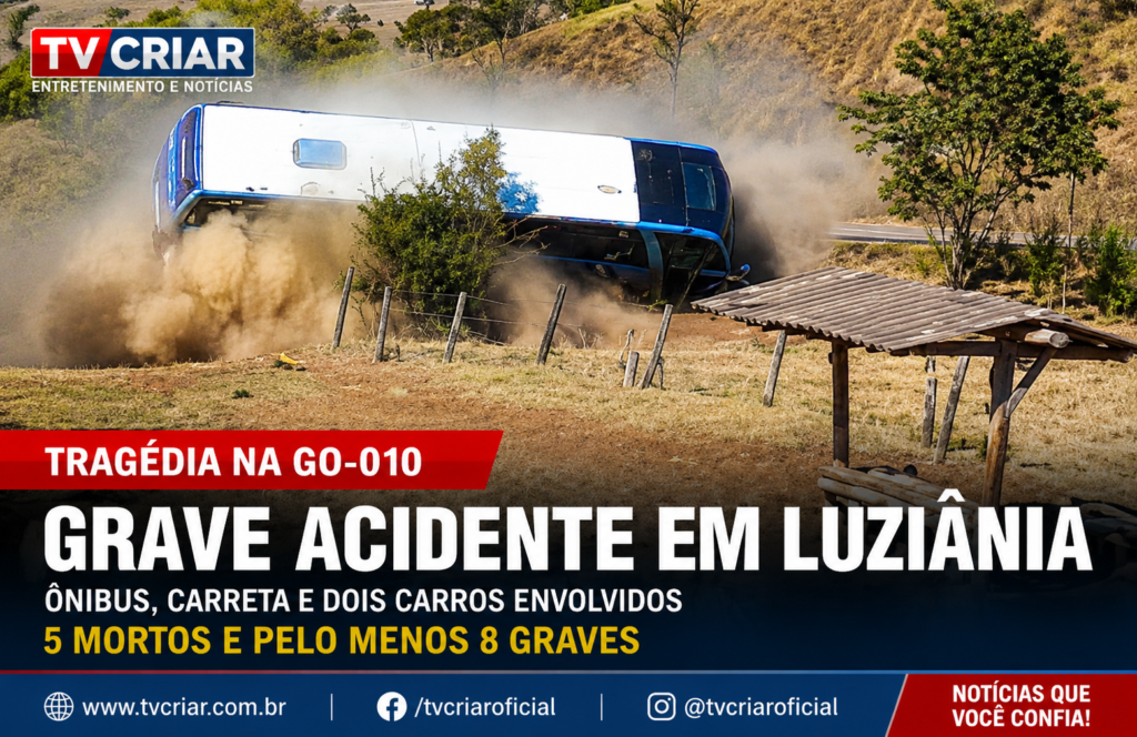 GRAVE ACIDENTE NA GO-010 DEIXA CINCO MORTOS E DEZENAS DE FERIDOS EM LUZIÂNIA